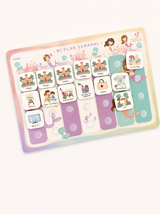 Tarjetas visuales Montessori para rutinas infantiles con diseño tranquilo y colores suaves