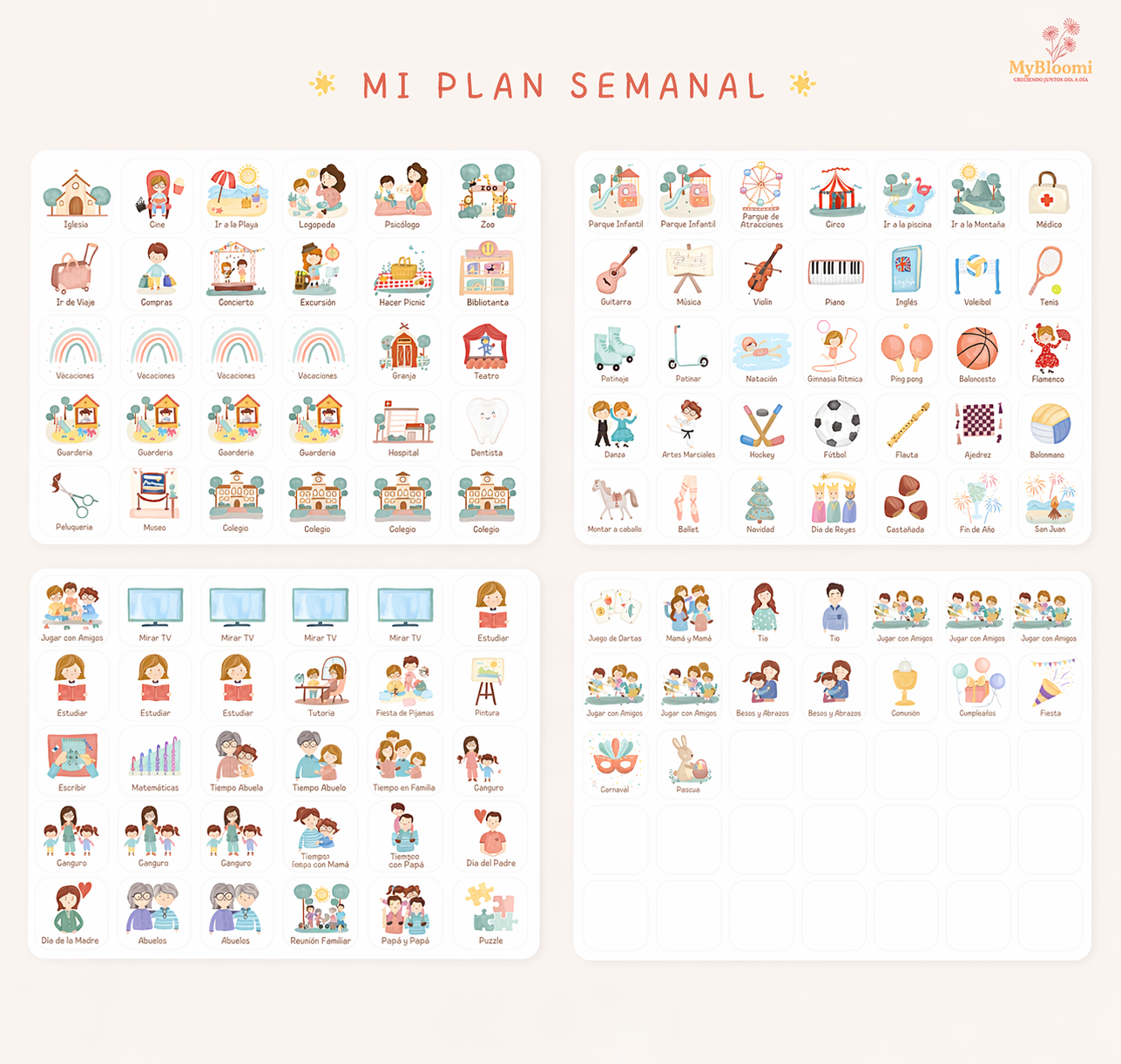 cartas de Rutina para ninos montessori
